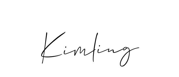 The best way (Allison_Script) to make a short signature is to pick only two or three words in your name. The name Kimling include a total of six letters. For converting this name. Kimling signature style 2 images and pictures png