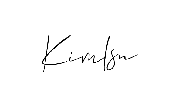 Allison_Script is a professional signature style that is perfect for those who want to add a touch of class to their signature. It is also a great choice for those who want to make their signature more unique. Get Kimlsn name to fancy signature for free. Kimlsn signature style 2 images and pictures png