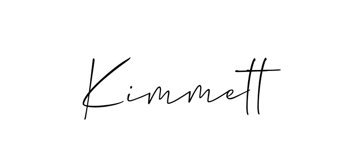 How to make Kimmett name signature. Use Allison_Script style for creating short signs online. This is the latest handwritten sign. Kimmett signature style 2 images and pictures png