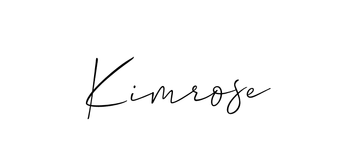 How to make Kimrose name signature. Use Allison_Script style for creating short signs online. This is the latest handwritten sign. Kimrose signature style 2 images and pictures png