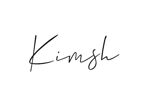 Use a signature maker to create a handwritten signature online. With this signature software, you can design (Allison_Script) your own signature for name Kimsh. Kimsh signature style 2 images and pictures png