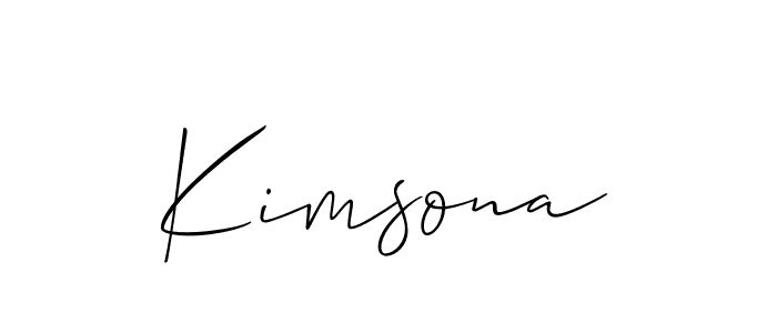 Also we have Kimsona name is the best signature style. Create professional handwritten signature collection using Allison_Script autograph style. Kimsona signature style 2 images and pictures png