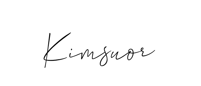 You should practise on your own different ways (Allison_Script) to write your name (Kimsuor) in signature. don't let someone else do it for you. Kimsuor signature style 2 images and pictures png