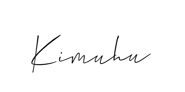 Also we have Kimuhu name is the best signature style. Create professional handwritten signature collection using Allison_Script autograph style. Kimuhu signature style 2 images and pictures png