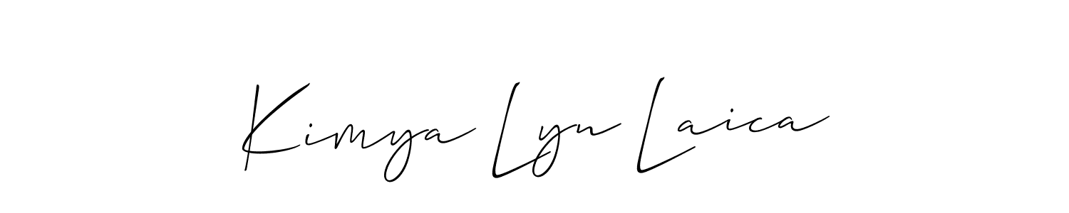 How to make Kimya Lyn Laica name signature. Use Allison_Script style for creating short signs online. This is the latest handwritten sign. Kimya Lyn Laica signature style 2 images and pictures png
