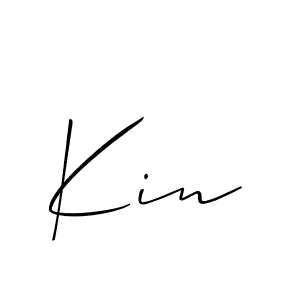Make a beautiful signature design for name Kin. With this signature (Allison_Script) style, you can create a handwritten signature for free. Kin signature style 2 images and pictures png