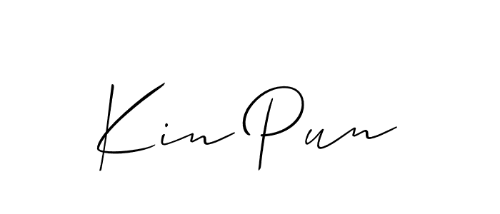 Allison_Script is a professional signature style that is perfect for those who want to add a touch of class to their signature. It is also a great choice for those who want to make their signature more unique. Get Kin Pun name to fancy signature for free. Kin Pun signature style 2 images and pictures png