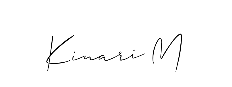 The best way (Allison_Script) to make a short signature is to pick only two or three words in your name. The name Kinari M include a total of six letters. For converting this name. Kinari M signature style 2 images and pictures png