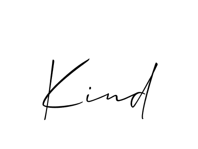 How to make Kind signature? Allison_Script is a professional autograph style. Create handwritten signature for Kind name. Kind signature style 2 images and pictures png