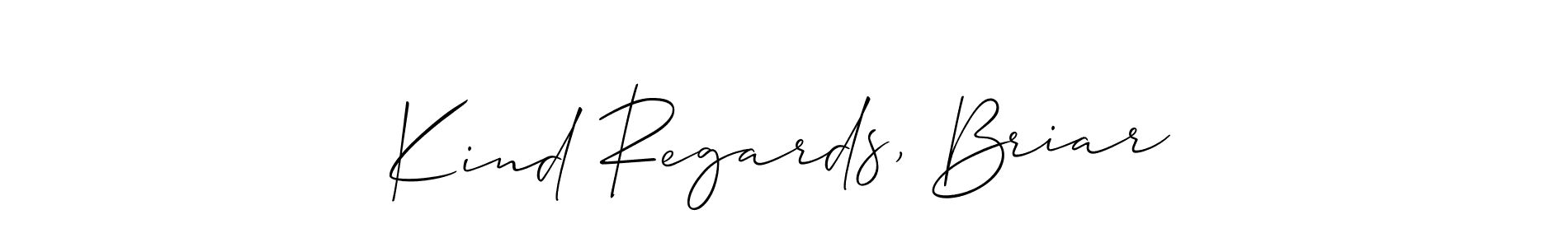 This is the best signature style for the Kind Regards, Briar name. Also you like these signature font (Allison_Script). Mix name signature. Kind Regards, Briar signature style 2 images and pictures png