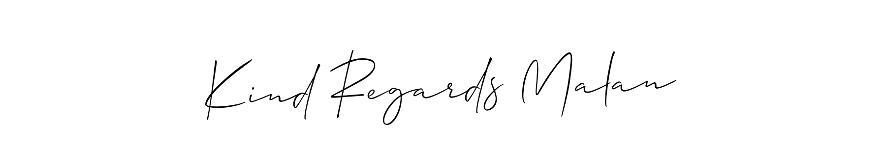 Use a signature maker to create a handwritten signature online. With this signature software, you can design (Allison_Script) your own signature for name Kind Regards Malan. Kind Regards Malan signature style 2 images and pictures png