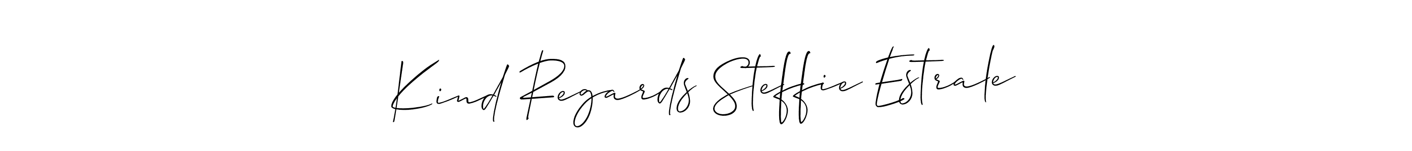 Kind Regards Steffie Estrale stylish signature style. Best Handwritten Sign (Allison_Script) for my name. Handwritten Signature Collection Ideas for my name Kind Regards Steffie Estrale. Kind Regards Steffie Estrale signature style 2 images and pictures png