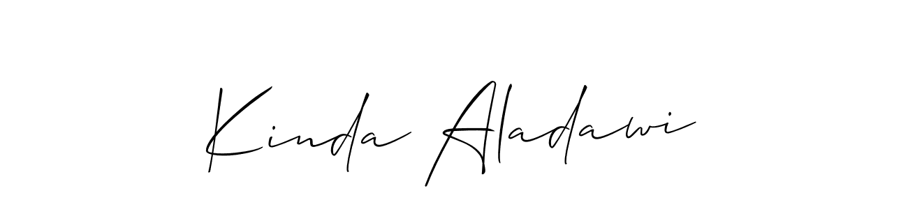 How to make Kinda Aladawi name signature. Use Allison_Script style for creating short signs online. This is the latest handwritten sign. Kinda Aladawi signature style 2 images and pictures png