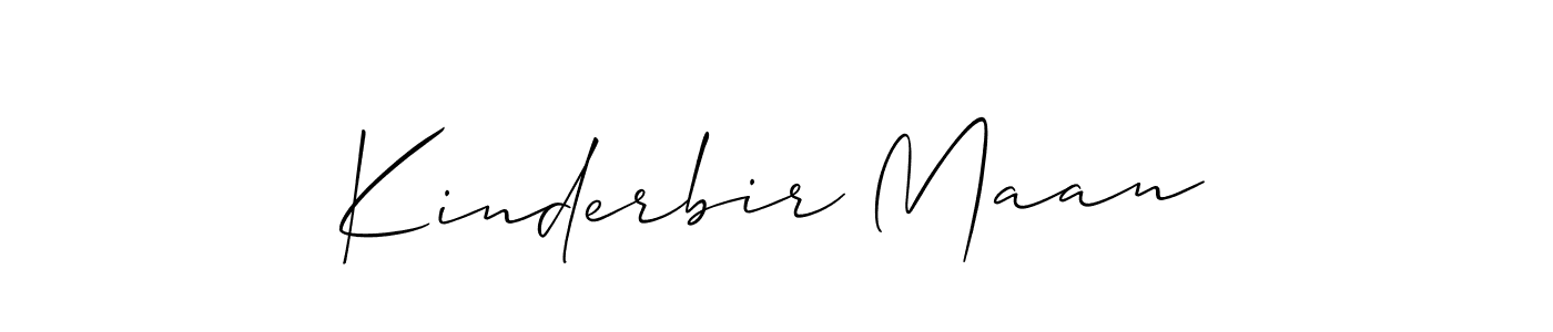 Make a beautiful signature design for name Kinderbir Maan. With this signature (Allison_Script) style, you can create a handwritten signature for free. Kinderbir Maan signature style 2 images and pictures png