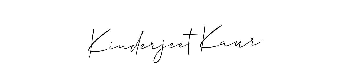 How to make Kinderjeet Kaur name signature. Use Allison_Script style for creating short signs online. This is the latest handwritten sign. Kinderjeet Kaur signature style 2 images and pictures png