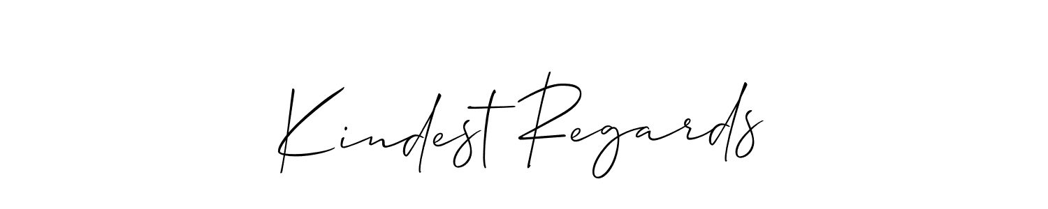 The best way (Allison_Script) to make a short signature is to pick only two or three words in your name. The name Kindest Regards include a total of six letters. For converting this name. Kindest Regards signature style 2 images and pictures png