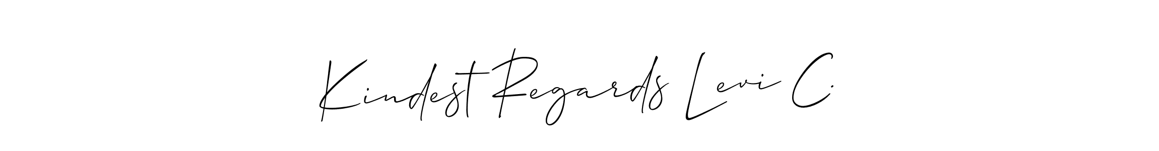 It looks lik you need a new signature style for name Kindest Regards Levi C.. Design unique handwritten (Allison_Script) signature with our free signature maker in just a few clicks. Kindest Regards Levi C. signature style 2 images and pictures png