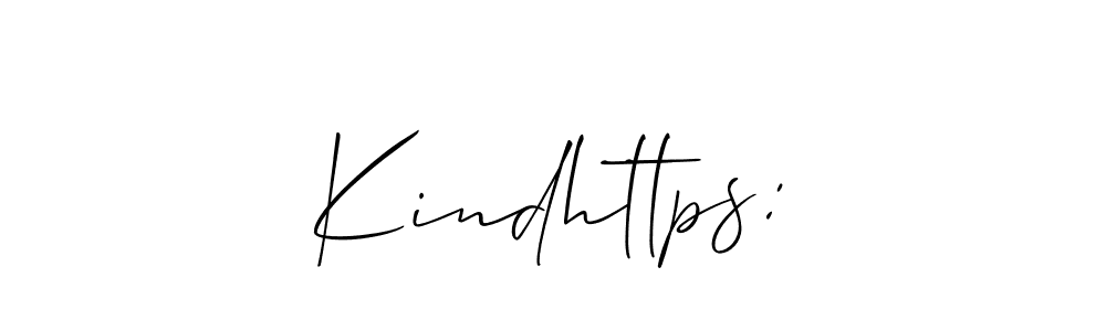 Make a beautiful signature design for name Kindhttps:. With this signature (Allison_Script) style, you can create a handwritten signature for free. Kindhttps: signature style 2 images and pictures png