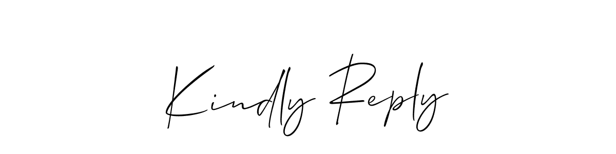 How to make Kindly Reply signature? Allison_Script is a professional autograph style. Create handwritten signature for Kindly Reply name. Kindly Reply signature style 2 images and pictures png