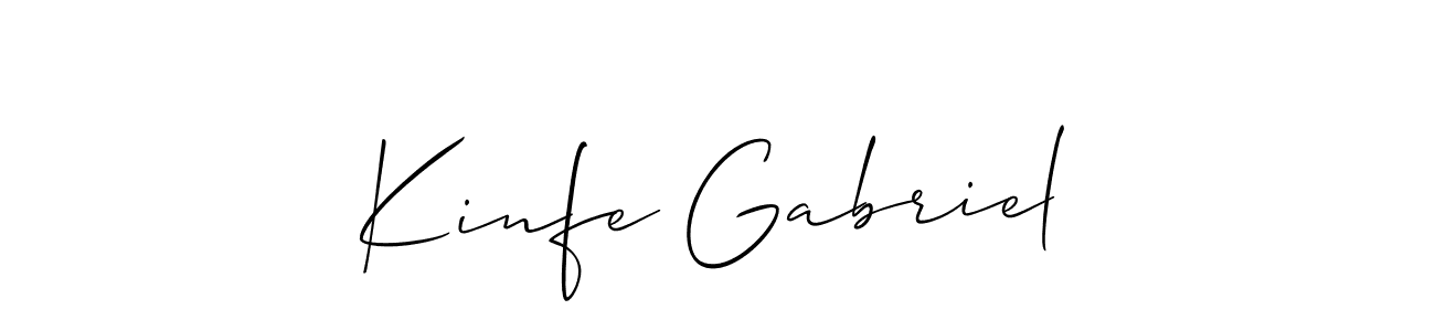 Make a short Kinfe Gabriel signature style. Manage your documents anywhere anytime using Allison_Script. Create and add eSignatures, submit forms, share and send files easily. Kinfe Gabriel signature style 2 images and pictures png