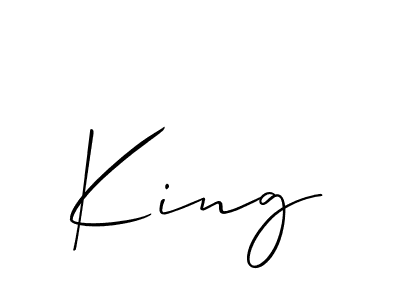 How to make King signature? Allison_Script is a professional autograph style. Create handwritten signature for King name. King signature style 2 images and pictures png