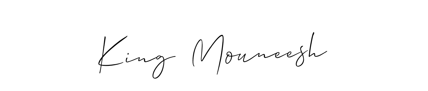 It looks lik you need a new signature style for name King  Mouneesh. Design unique handwritten (Allison_Script) signature with our free signature maker in just a few clicks. King  Mouneesh signature style 2 images and pictures png