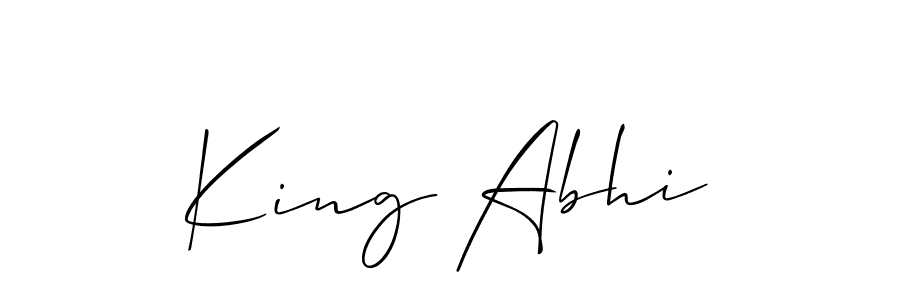 if you are searching for the best signature style for your name King Abhi. so please give up your signature search. here we have designed multiple signature styles  using Allison_Script. King Abhi signature style 2 images and pictures png