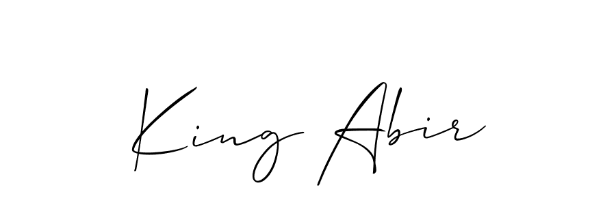 if you are searching for the best signature style for your name King Abir. so please give up your signature search. here we have designed multiple signature styles  using Allison_Script. King Abir signature style 2 images and pictures png