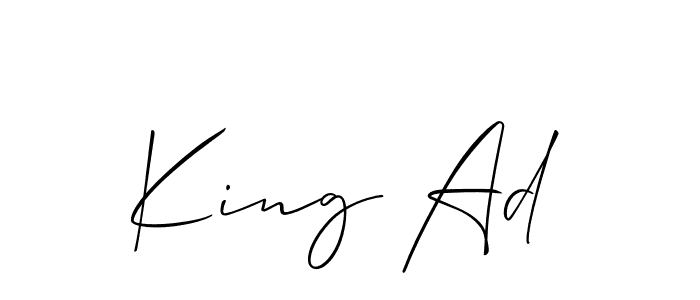 Design your own signature with our free online signature maker. With this signature software, you can create a handwritten (Allison_Script) signature for name King Ad. King Ad signature style 2 images and pictures png