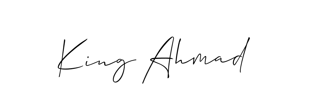 Also we have King Ahmad name is the best signature style. Create professional handwritten signature collection using Allison_Script autograph style. King Ahmad signature style 2 images and pictures png