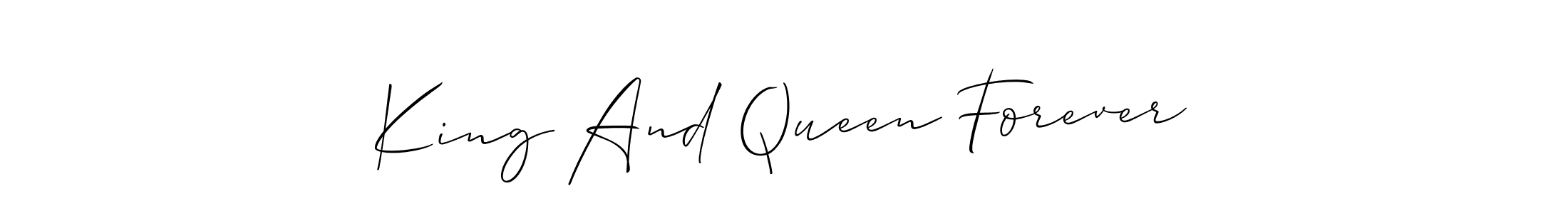 Also You can easily find your signature by using the search form. We will create King And Queen Forever name handwritten signature images for you free of cost using Allison_Script sign style. King And Queen Forever signature style 2 images and pictures png