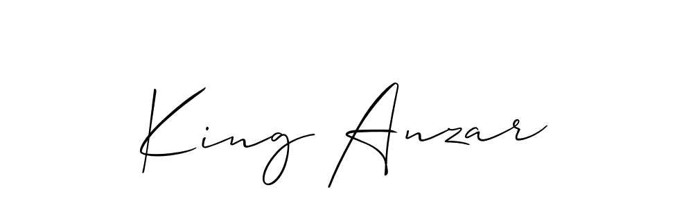 The best way (Allison_Script) to make a short signature is to pick only two or three words in your name. The name King Anzar include a total of six letters. For converting this name. King Anzar signature style 2 images and pictures png