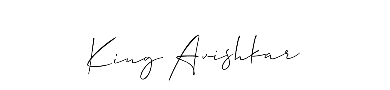 You should practise on your own different ways (Allison_Script) to write your name (King Avishkar) in signature. don't let someone else do it for you. King Avishkar signature style 2 images and pictures png