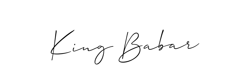 if you are searching for the best signature style for your name King Babar. so please give up your signature search. here we have designed multiple signature styles  using Allison_Script. King Babar signature style 2 images and pictures png