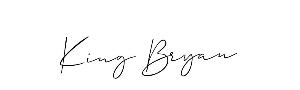 Create a beautiful signature design for name King Bryan. With this signature (Allison_Script) fonts, you can make a handwritten signature for free. King Bryan signature style 2 images and pictures png