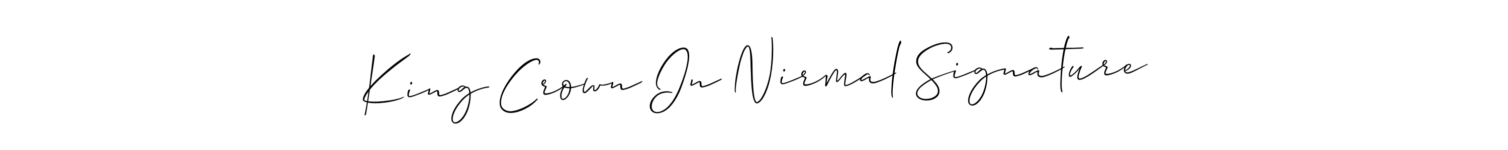 The best way (Allison_Script) to make a short signature is to pick only two or three words in your name. The name King Crown In Nirmal Signature include a total of six letters. For converting this name. King Crown In Nirmal Signature signature style 2 images and pictures png