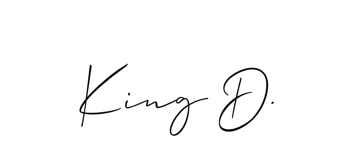 Make a beautiful signature design for name King D.. With this signature (Allison_Script) style, you can create a handwritten signature for free. King D. signature style 2 images and pictures png