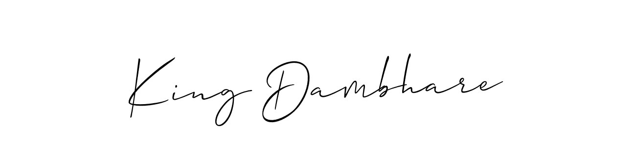 Also we have King Dambhare name is the best signature style. Create professional handwritten signature collection using Allison_Script autograph style. King Dambhare signature style 2 images and pictures png