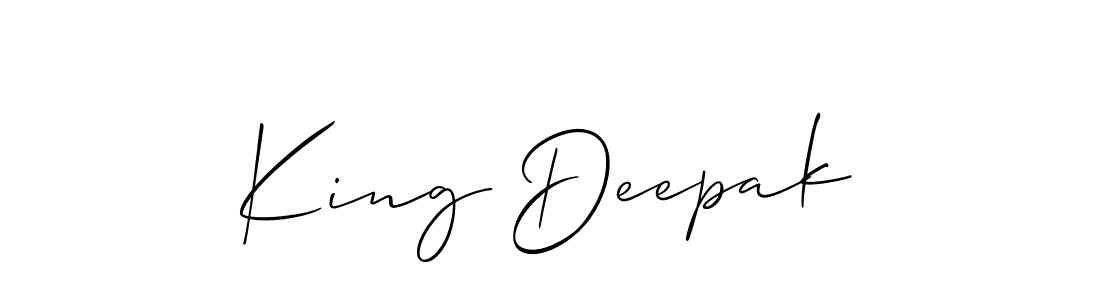 The best way (Allison_Script) to make a short signature is to pick only two or three words in your name. The name King Deepak include a total of six letters. For converting this name. King Deepak signature style 2 images and pictures png