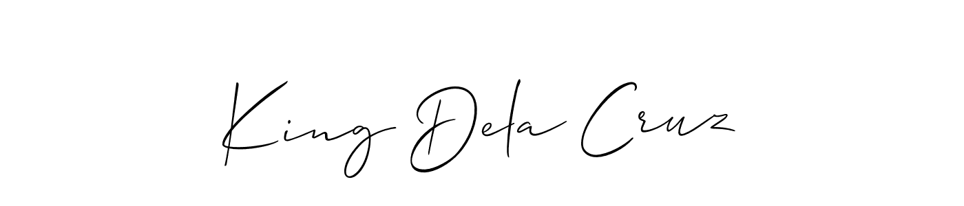 Allison_Script is a professional signature style that is perfect for those who want to add a touch of class to their signature. It is also a great choice for those who want to make their signature more unique. Get King Dela Cruz name to fancy signature for free. King Dela Cruz signature style 2 images and pictures png