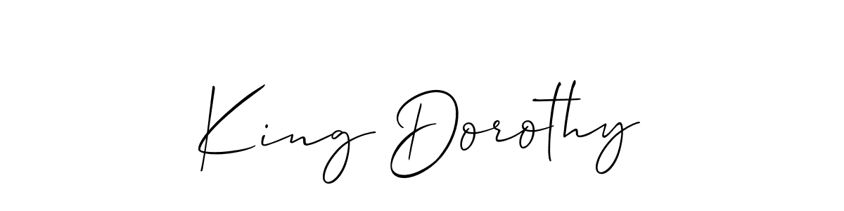 Similarly Allison_Script is the best handwritten signature design. Signature creator online .You can use it as an online autograph creator for name King Dorothy. King Dorothy signature style 2 images and pictures png