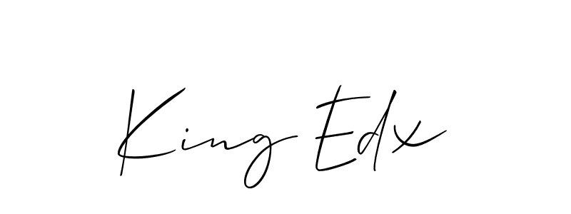 You should practise on your own different ways (Allison_Script) to write your name (King Edx) in signature. don't let someone else do it for you. King Edx signature style 2 images and pictures png