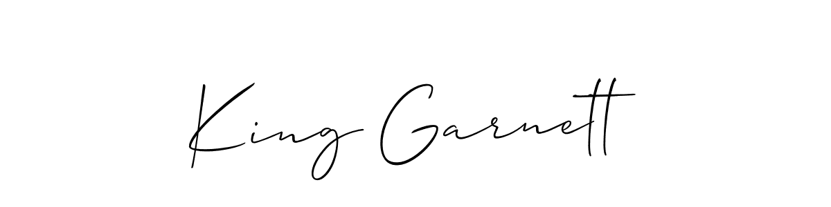 It looks lik you need a new signature style for name King Garnett. Design unique handwritten (Allison_Script) signature with our free signature maker in just a few clicks. King Garnett signature style 2 images and pictures png