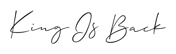 Give your name King Is Back an exquisite flair with the Allison_Script script font. Ideal for contracts, resumes, and formal letterheads. King Is Back signature style 2 images and pictures png