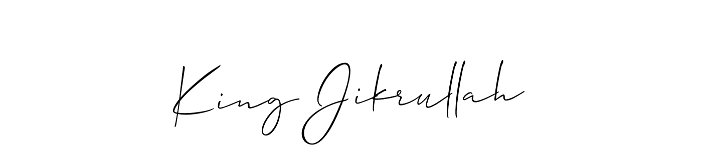 It looks lik you need a new signature style for name King Jikrullah. Design unique handwritten (Allison_Script) signature with our free signature maker in just a few clicks. King Jikrullah signature style 2 images and pictures png