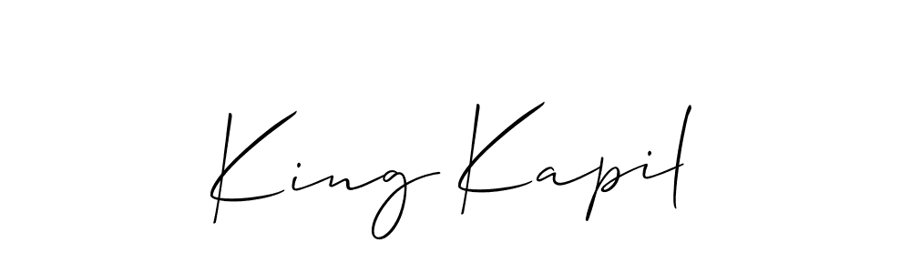 Also You can easily find your signature by using the search form. We will create King Kapil name handwritten signature images for you free of cost using Allison_Script sign style. King Kapil signature style 2 images and pictures png