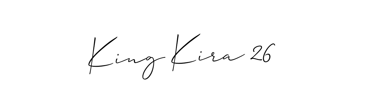 Make a short King Kira 26 signature style. Manage your documents anywhere anytime using Allison_Script. Create and add eSignatures, submit forms, share and send files easily. King Kira 26 signature style 2 images and pictures png