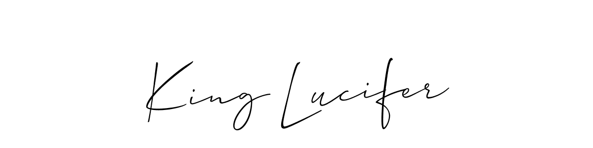 How to make King Lucifer signature? Allison_Script is a professional autograph style. Create handwritten signature for King Lucifer name. King Lucifer signature style 2 images and pictures png