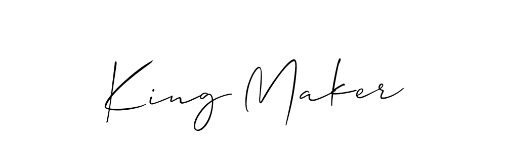 Design your own signature with our free online signature maker. With this signature software, you can create a handwritten (Allison_Script) signature for name King Maker. King Maker signature style 2 images and pictures png