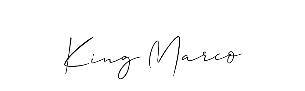 Also You can easily find your signature by using the search form. We will create King Marco name handwritten signature images for you free of cost using Allison_Script sign style. King Marco signature style 2 images and pictures png